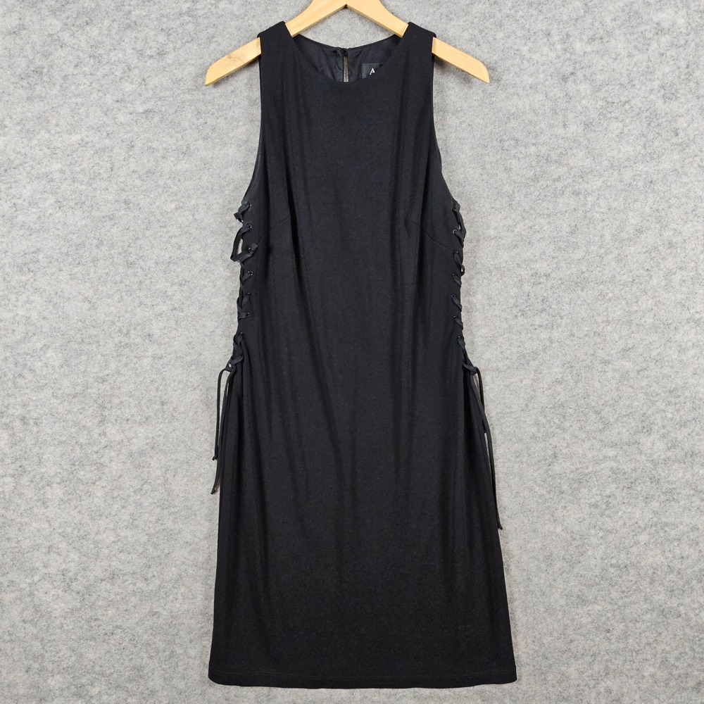 ABS by Allen Schwartz Women's Black Lace‎ Up Side Sleeveless Midi Dress Size L